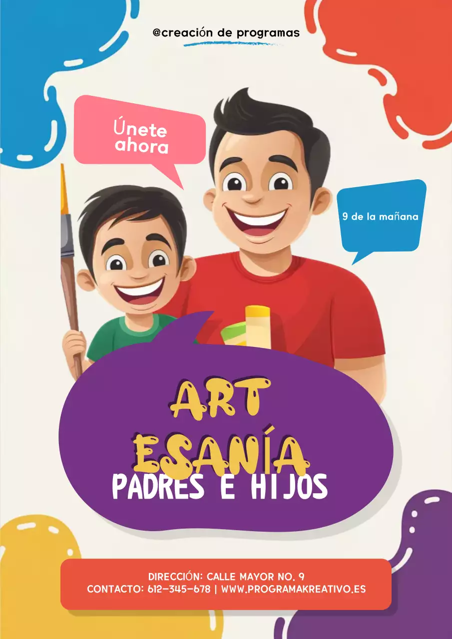 colorida invitación a un evento artístico
