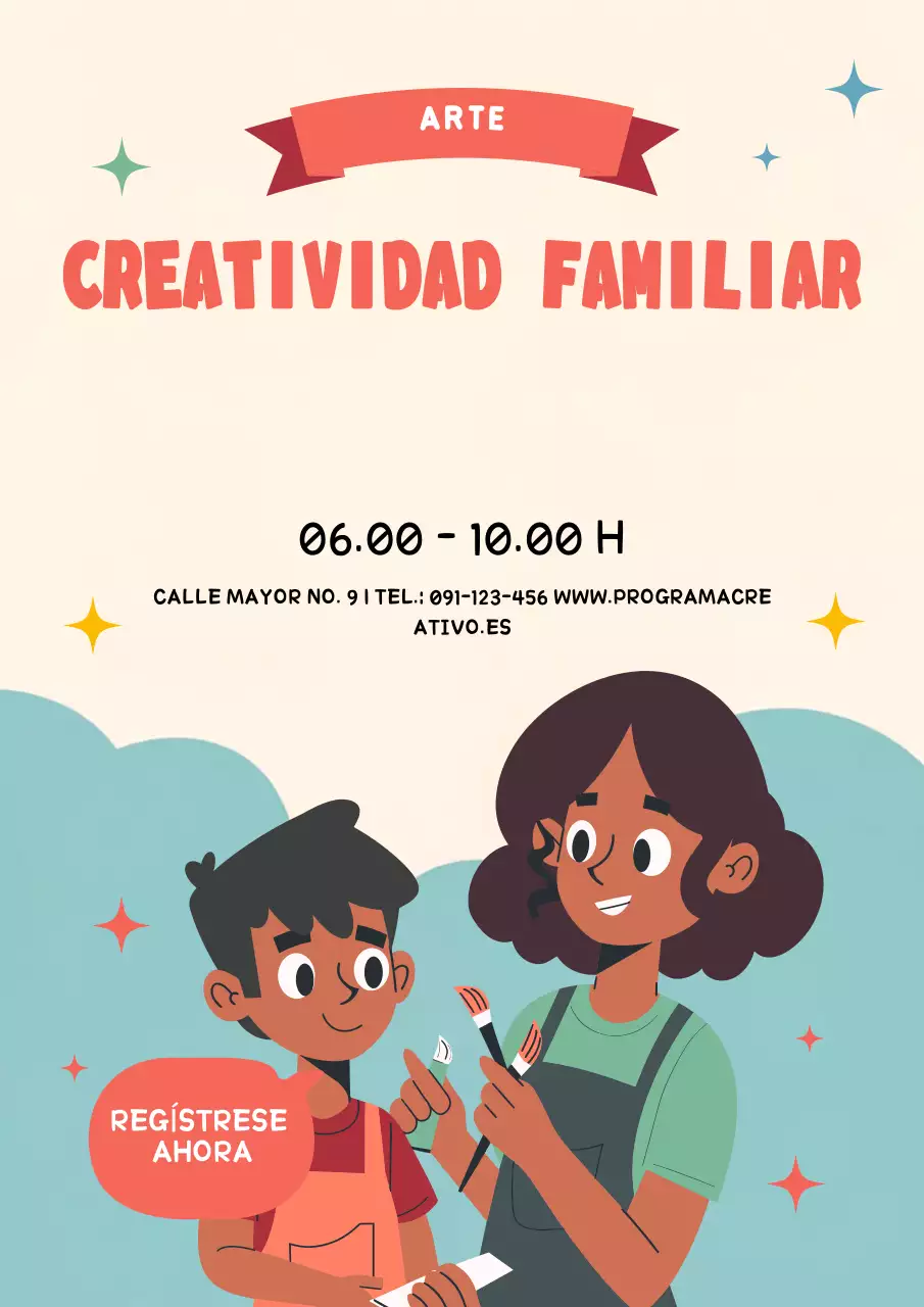 colorido anuncio de evento familiar retro