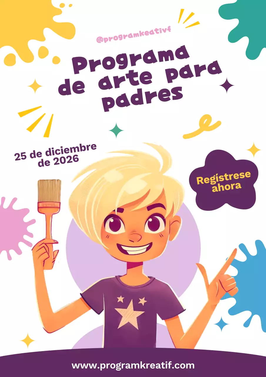 invitación arte lúdico púrpura