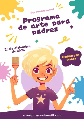 invitación arte lúdico púrpura