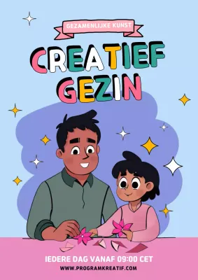 aankondiging blue comic familie-evenement