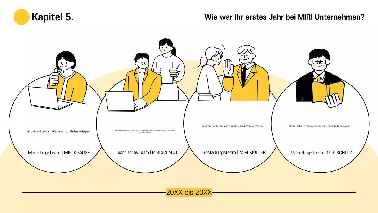 Gelb Einfache Materialien für die Abschlussfeier des Unternehmens