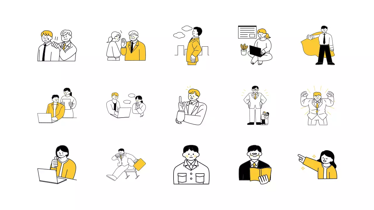 Jaune Matériel pour la cérémonie de clôture d'une entreprise simple