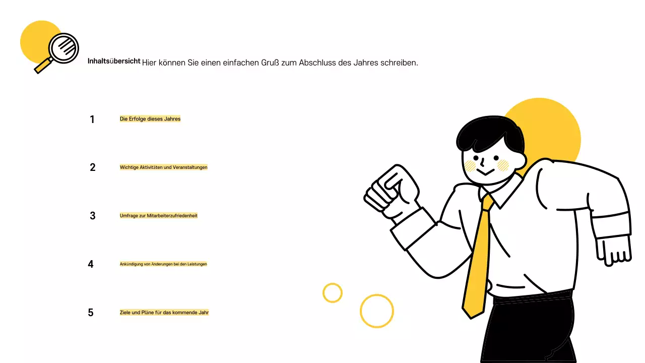 Gelb Einfache Materialien für die Abschlussfeier des Unternehmens