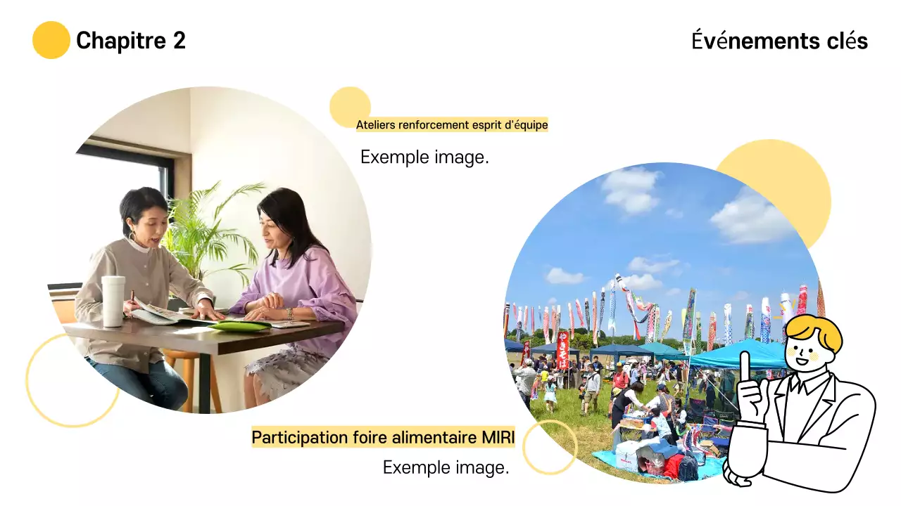 Jaune Matériel pour la cérémonie de clôture d'une entreprise simple