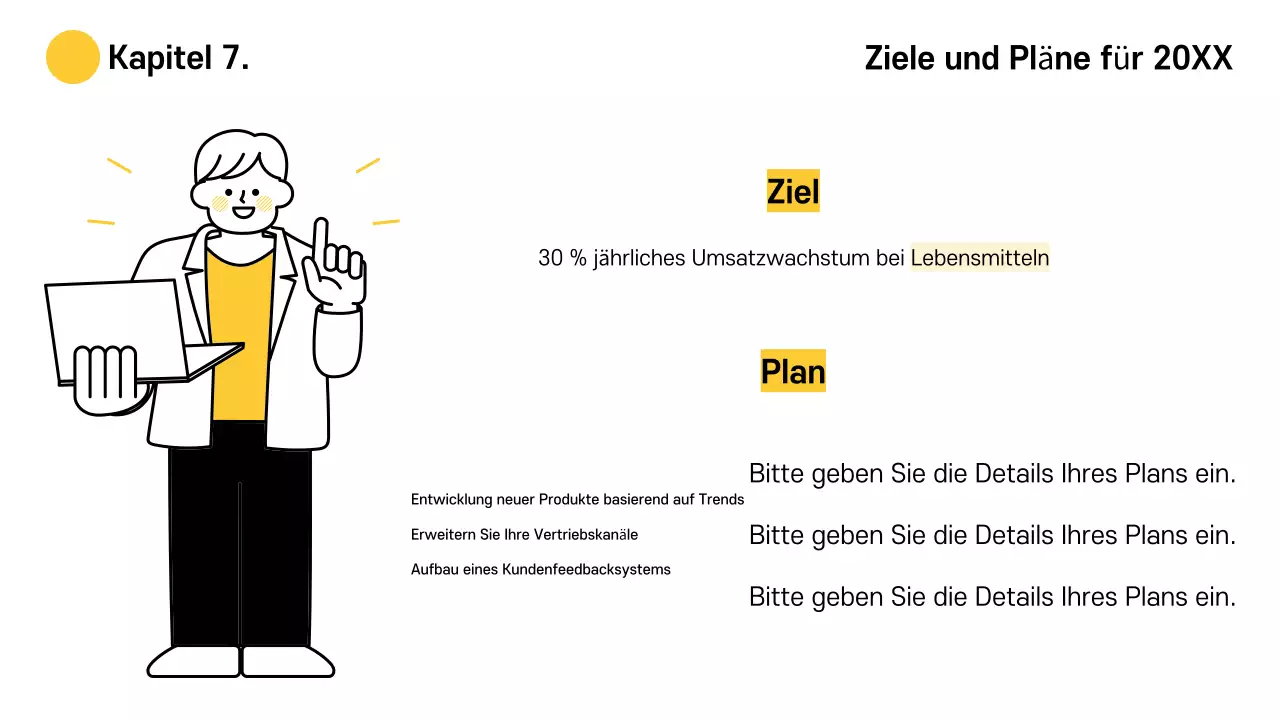 Gelb Einfache Materialien für die Abschlussfeier des Unternehmens
