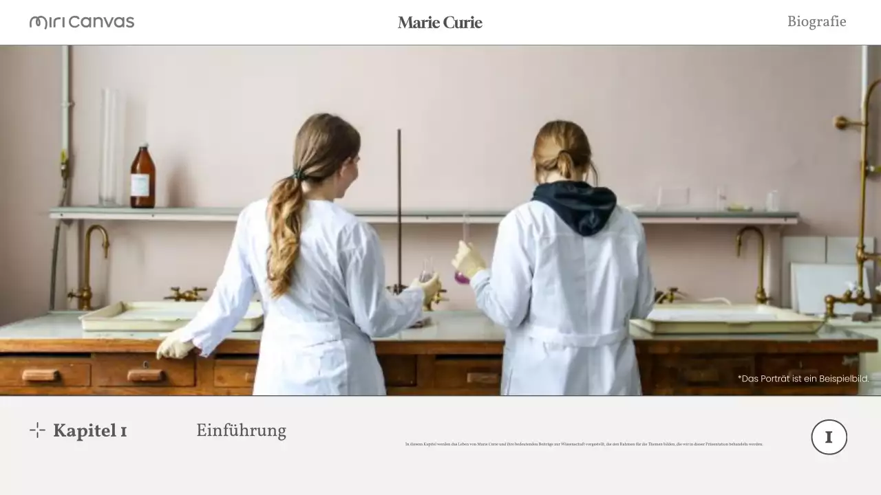 beige modernes Biographie-Layout