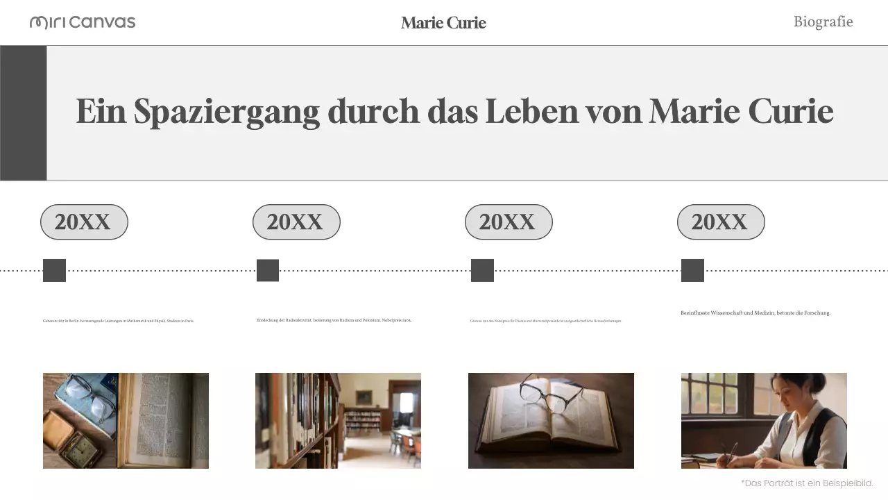 beige modernes Biographie-Layout