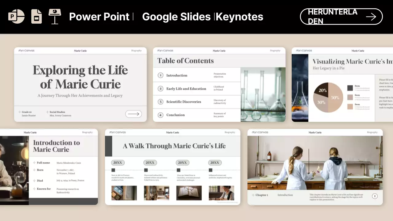 beige modernes Biographie-Layout