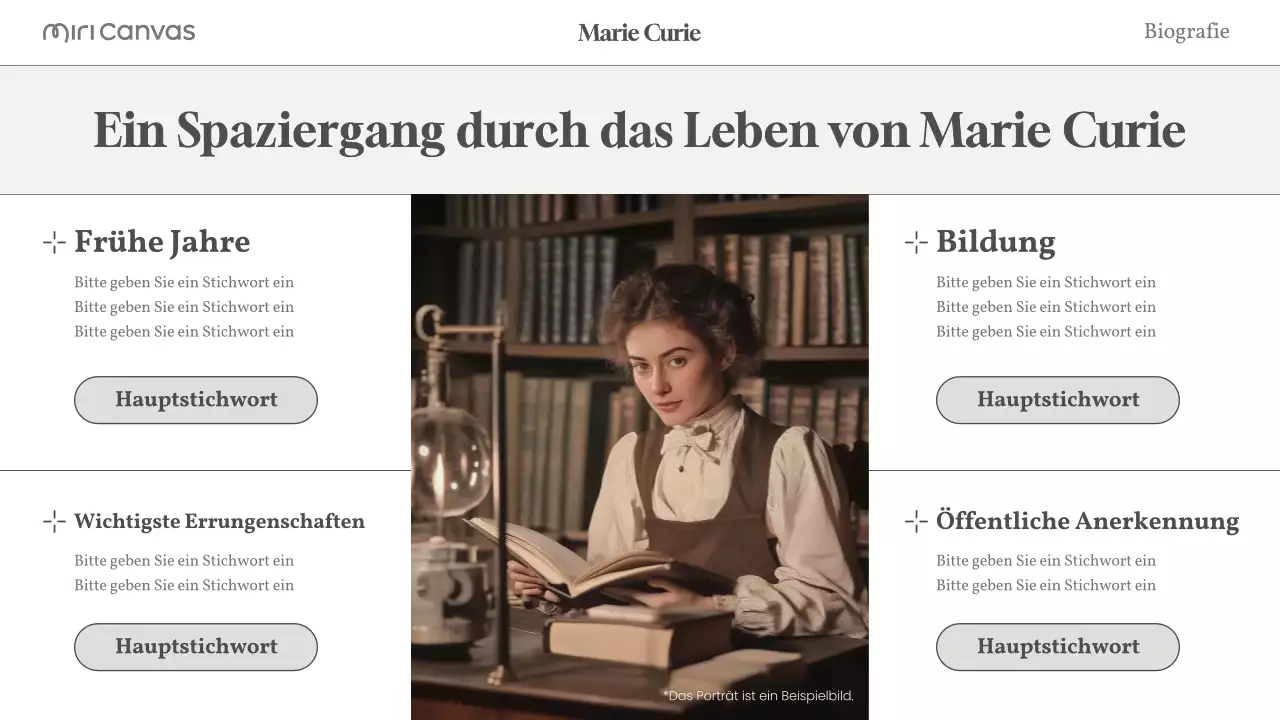 beige modernes Biographie-Layout