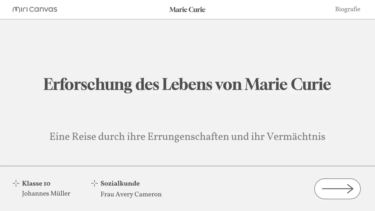 beige modernes Biographie-Layout