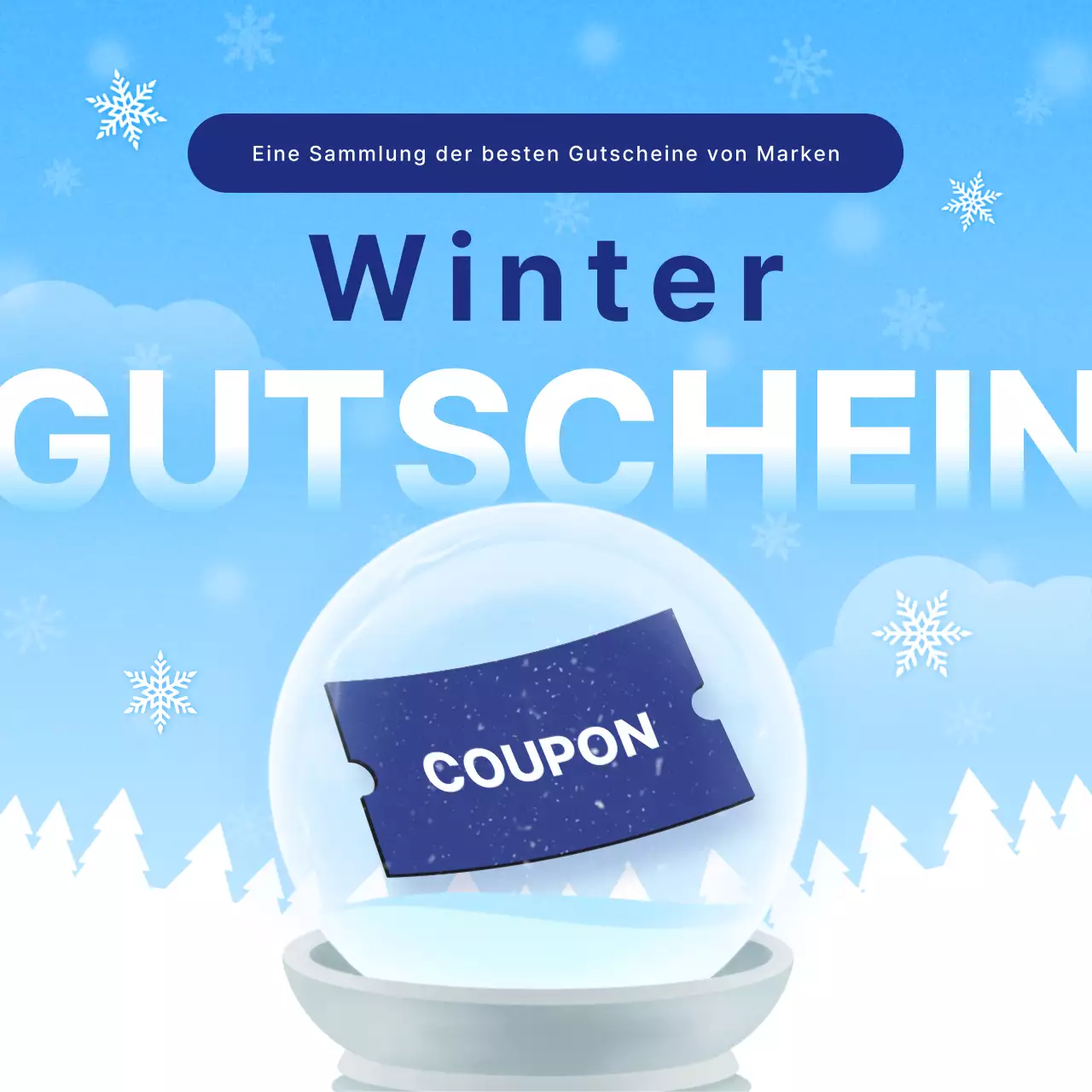 Hellblauer einfacher Wintergutschein Aktion