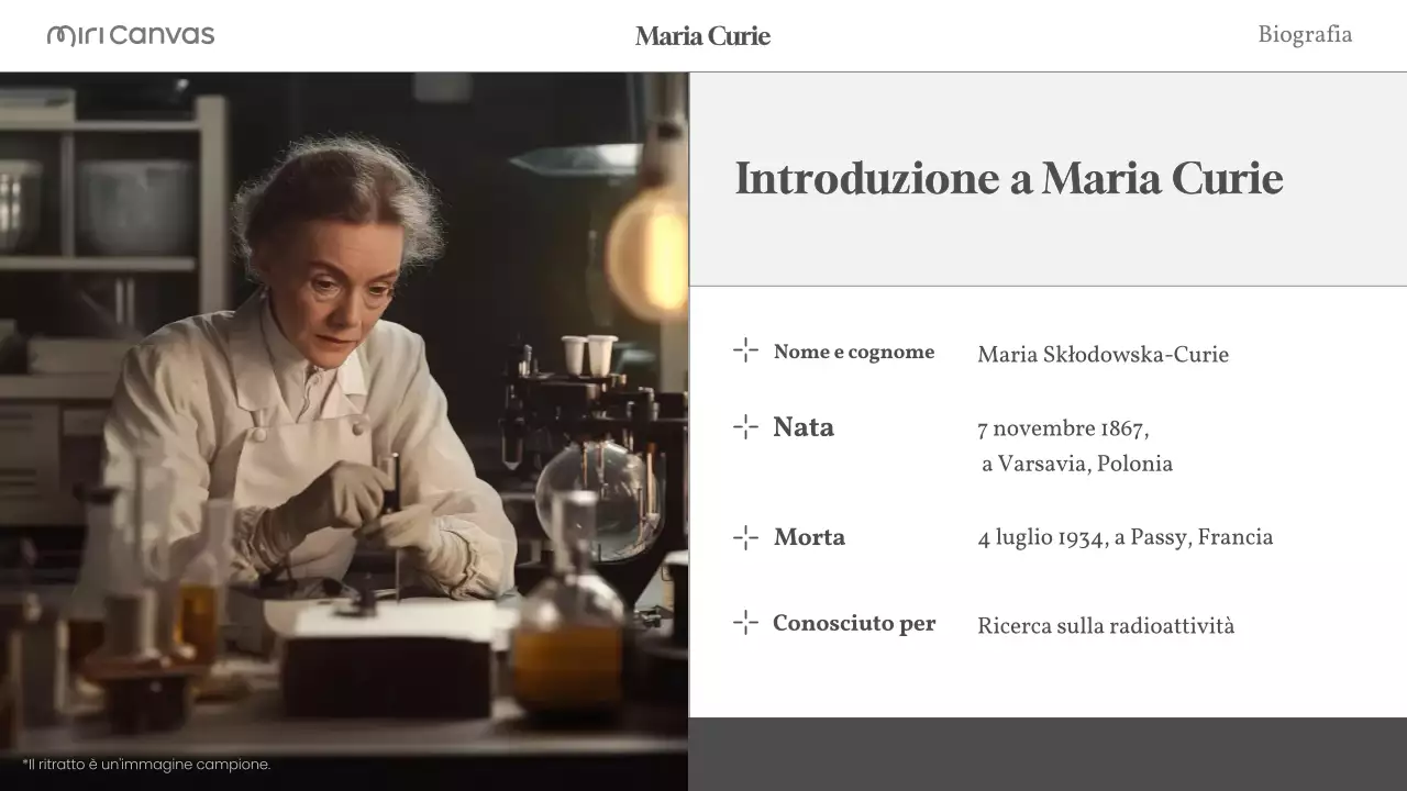 layout biografico moderno beige