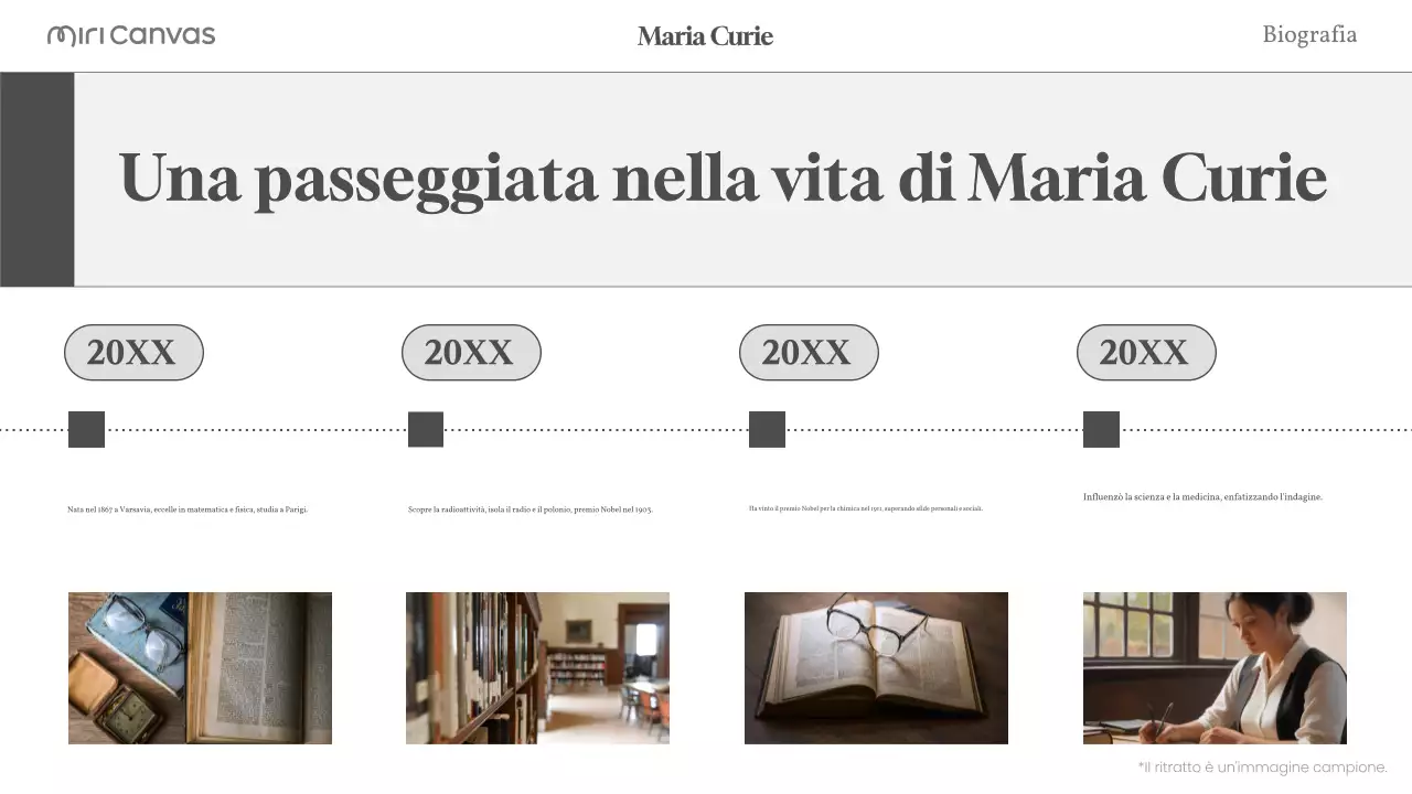 layout biografico moderno beige