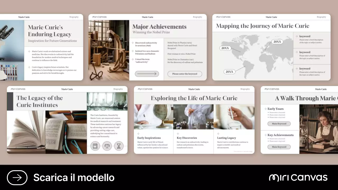 layout biografico moderno beige