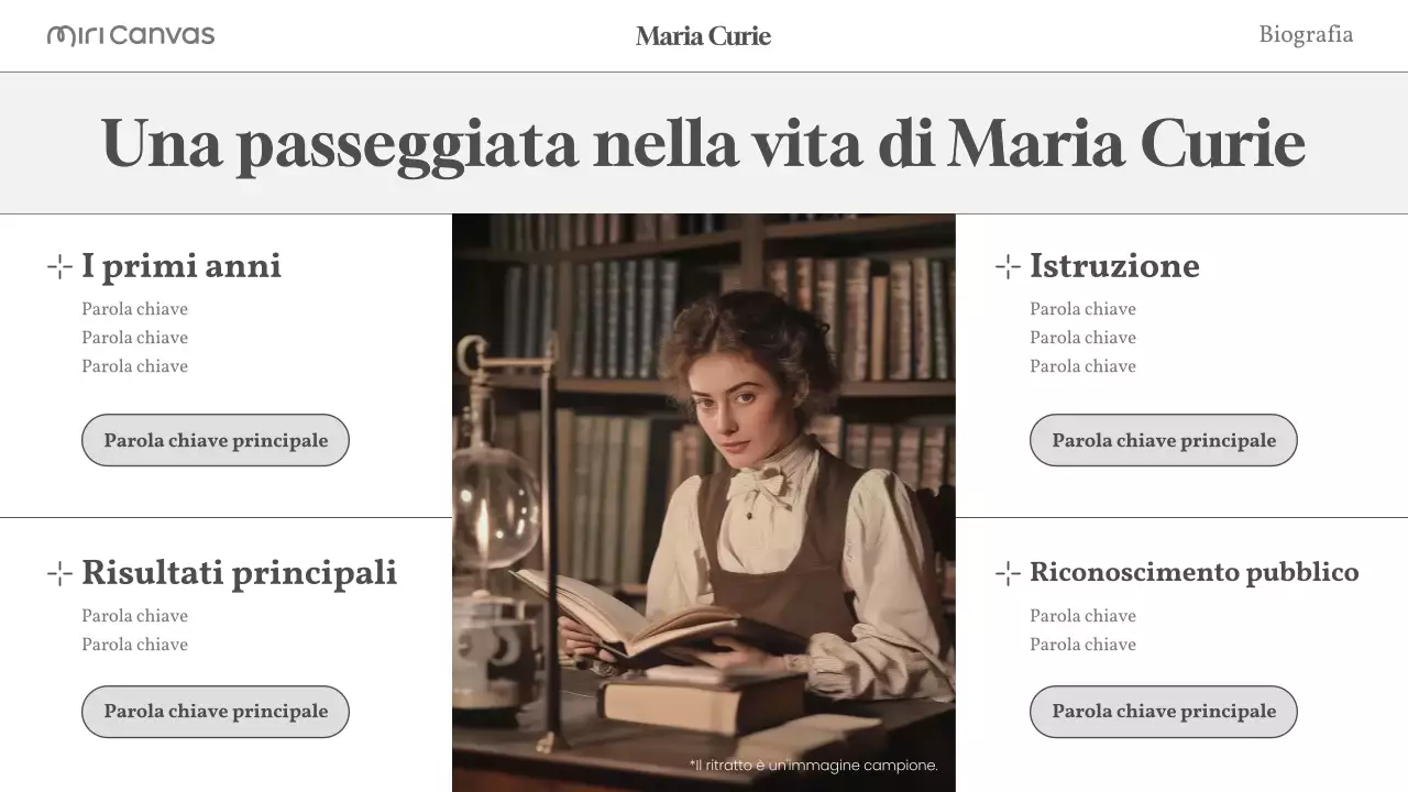 layout biografico moderno beige