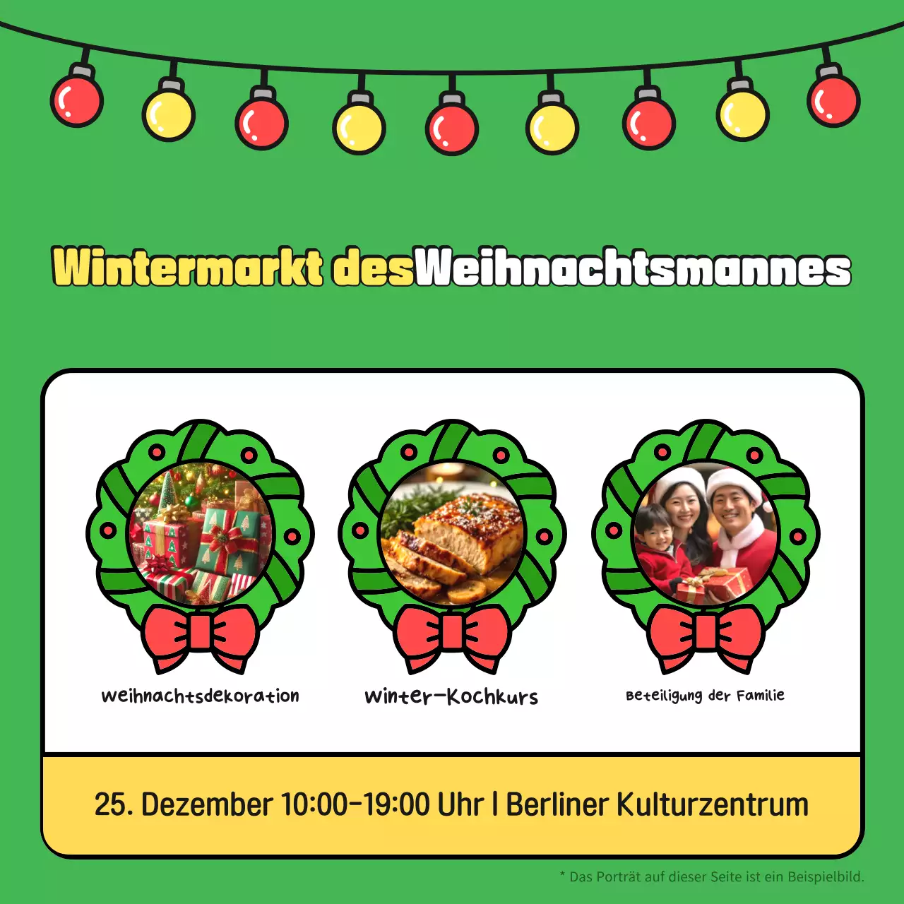 Gelbe gemütliche Weihnachtsveranstaltungen