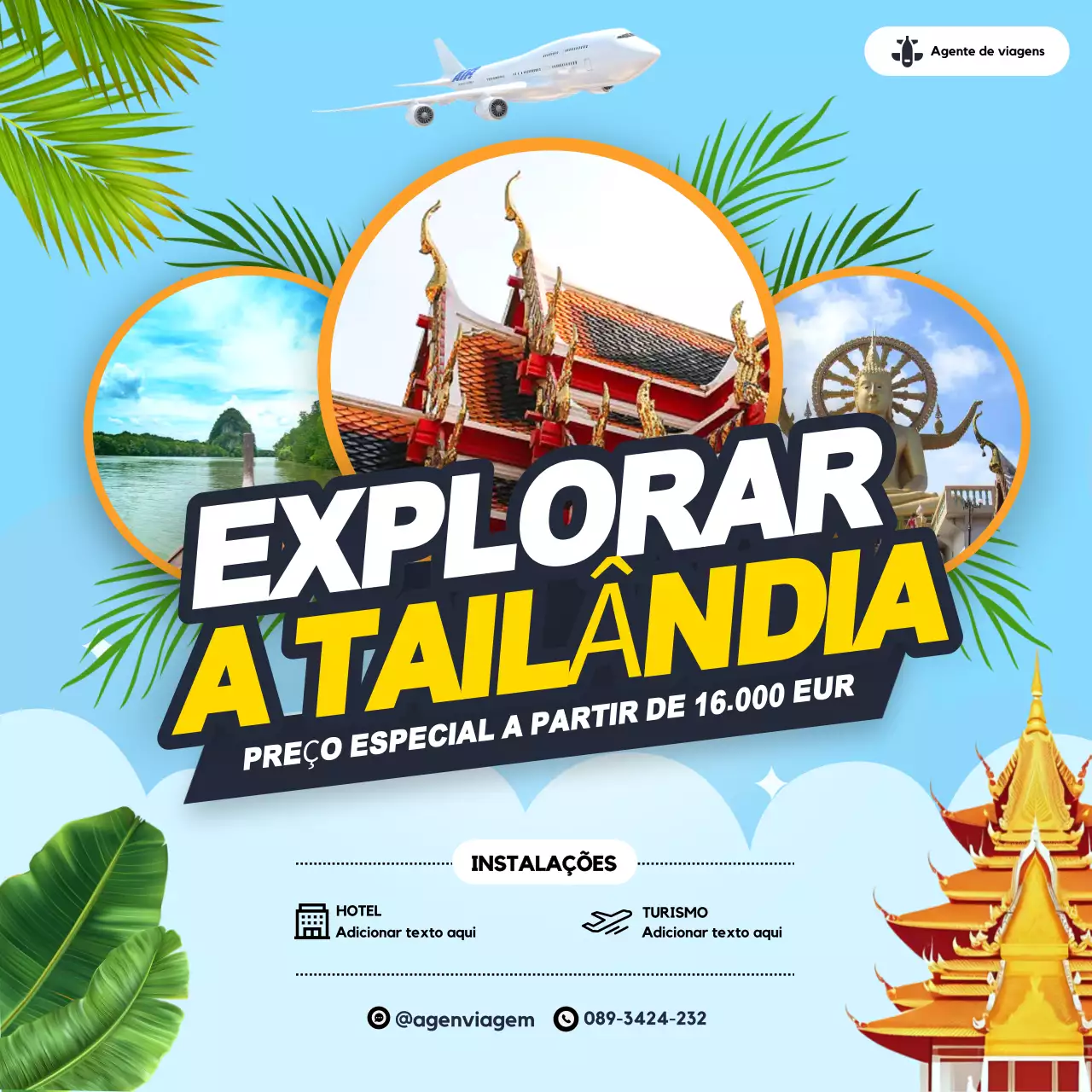 promoção de viagens blue modern