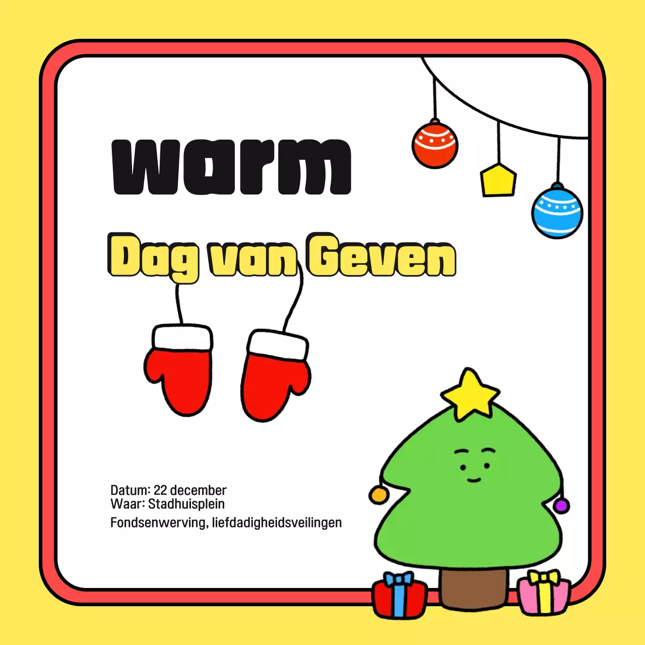 Gele gezellige kerstevenementen