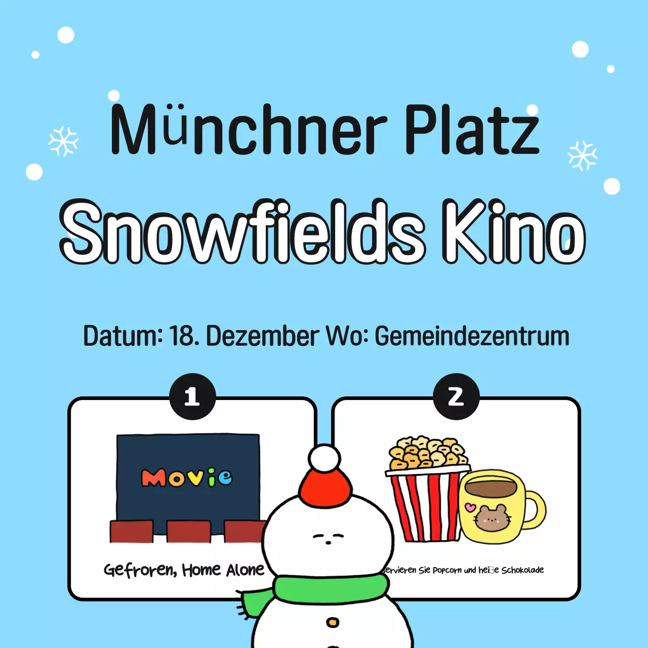 Gelbe gemütliche Weihnachtsveranstaltungen