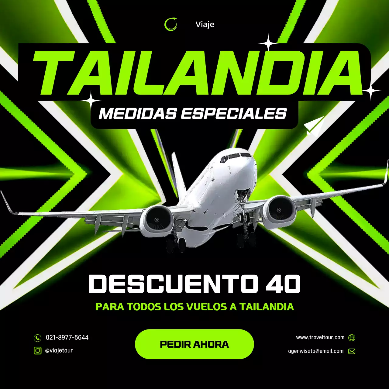 promoción de viajes green modern