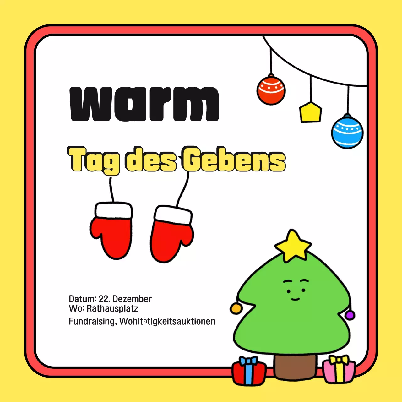 Gelbe gemütliche Weihnachtsveranstaltungen