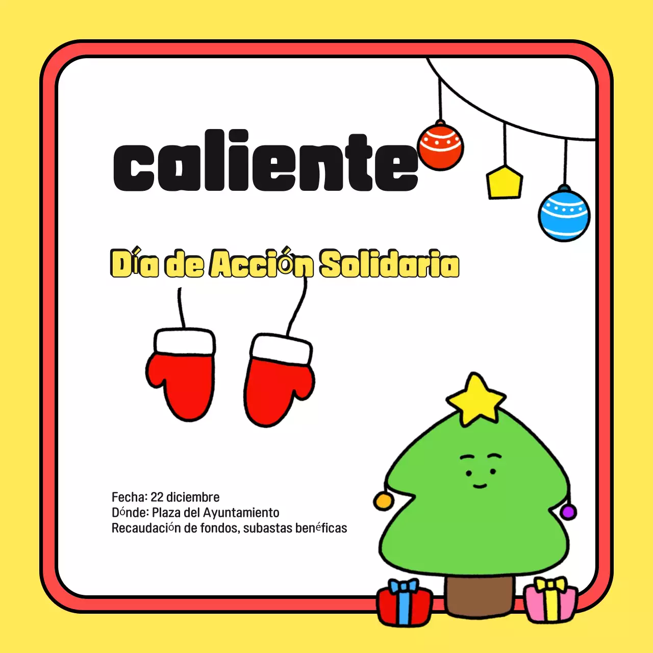 Eventos navideños acogedores en amarillo