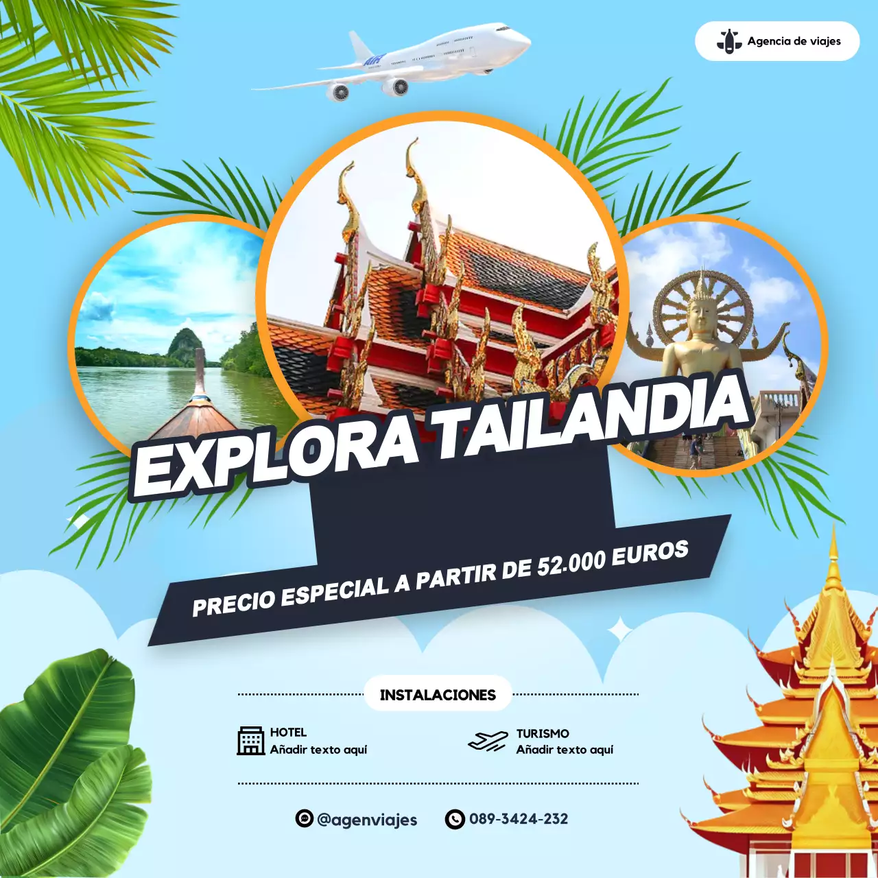 promoción de viajes blue modern