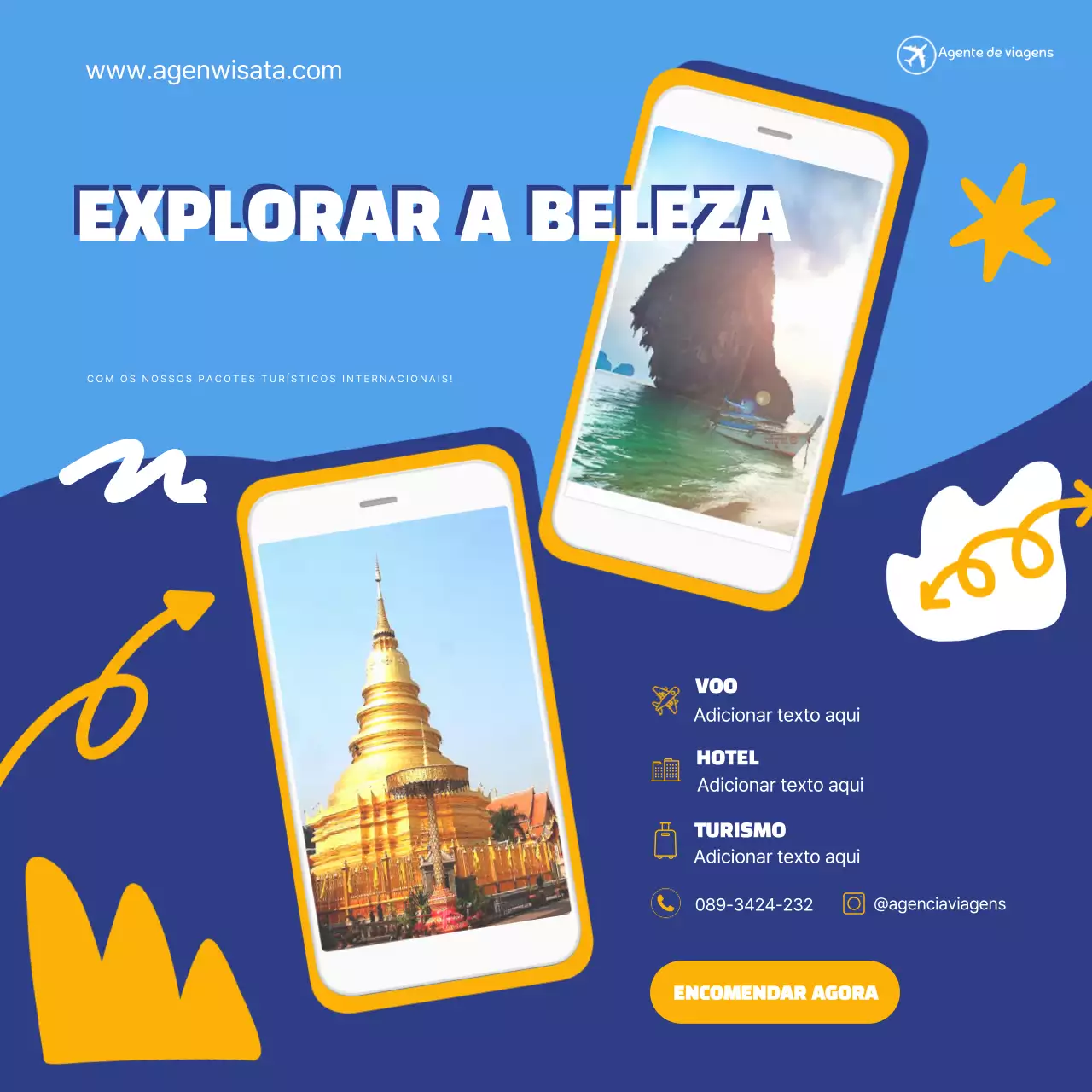 promoção de viagens blue modern