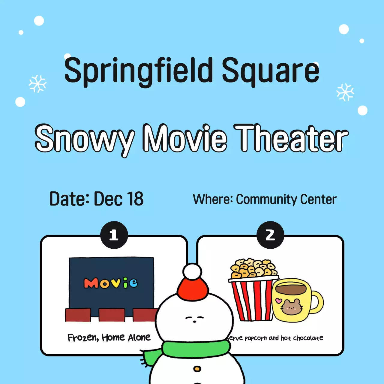 Eventos de Natal acolhedores e amarelos