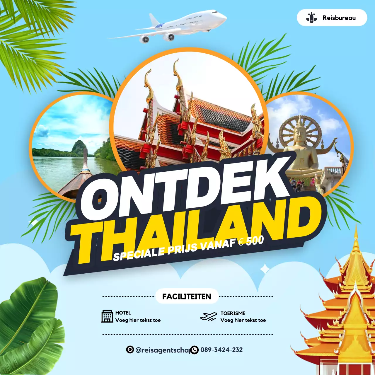 blauwe moderne reis promotie