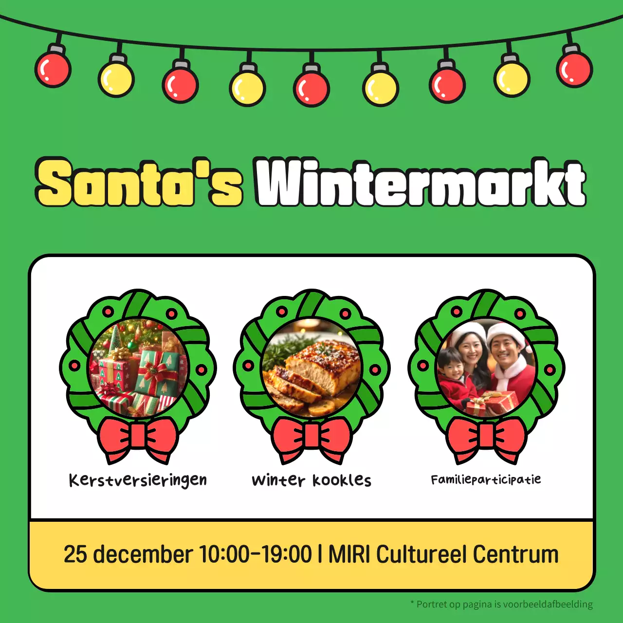 Gele gezellige kerstevenementen