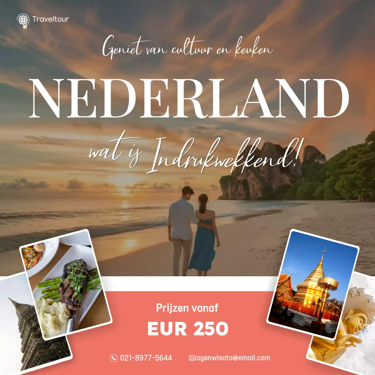 oranje tropische reis promotie