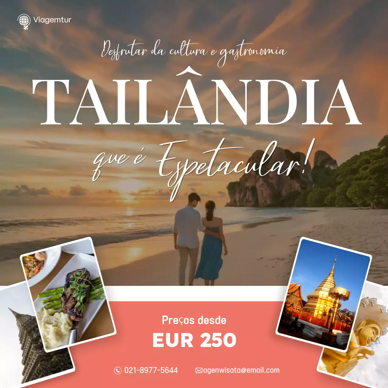 promoção de viagens tropical laranja