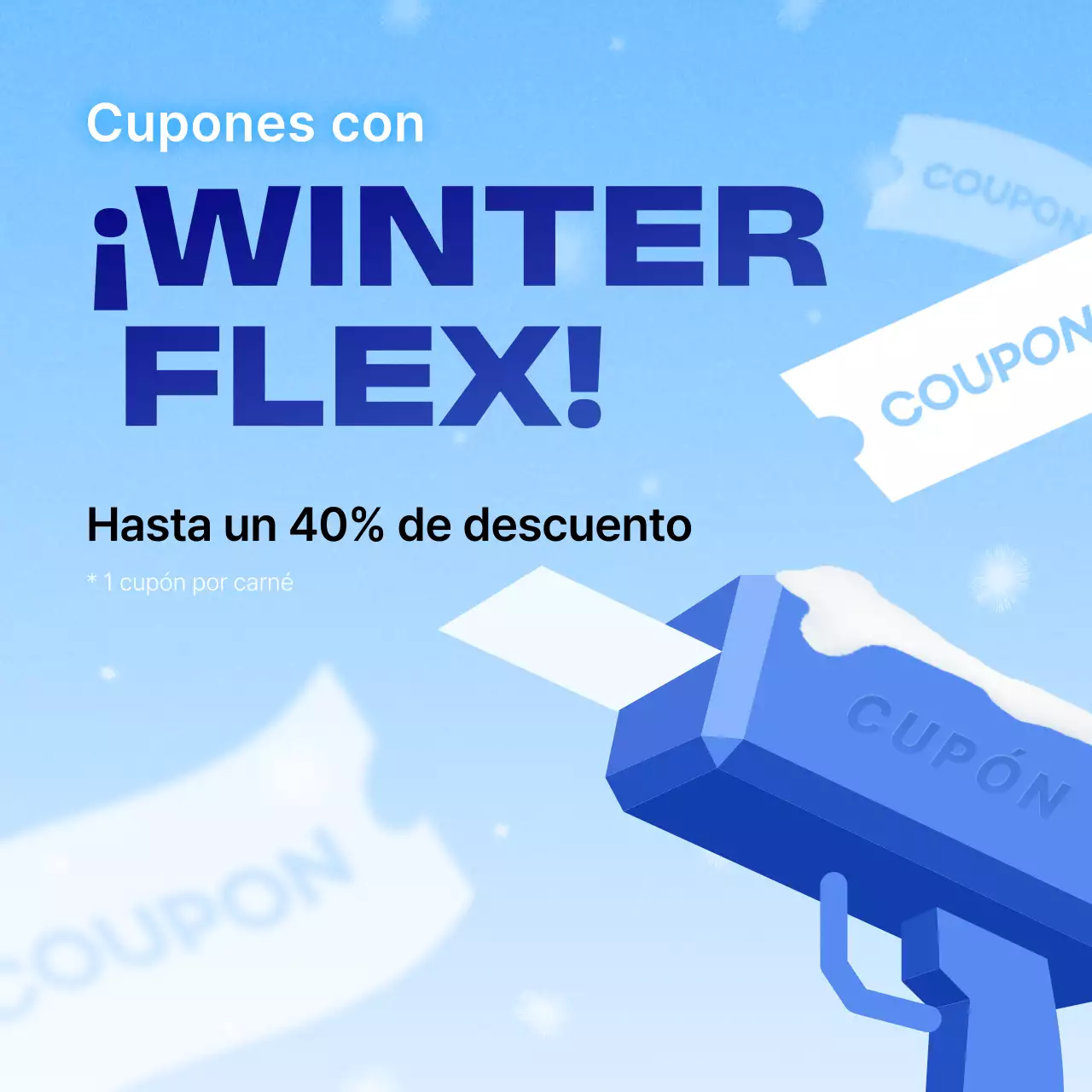 Promoción de cupón de invierno sencillo azul claro