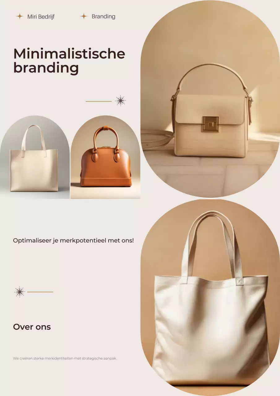Beige minimalistische merkreclame