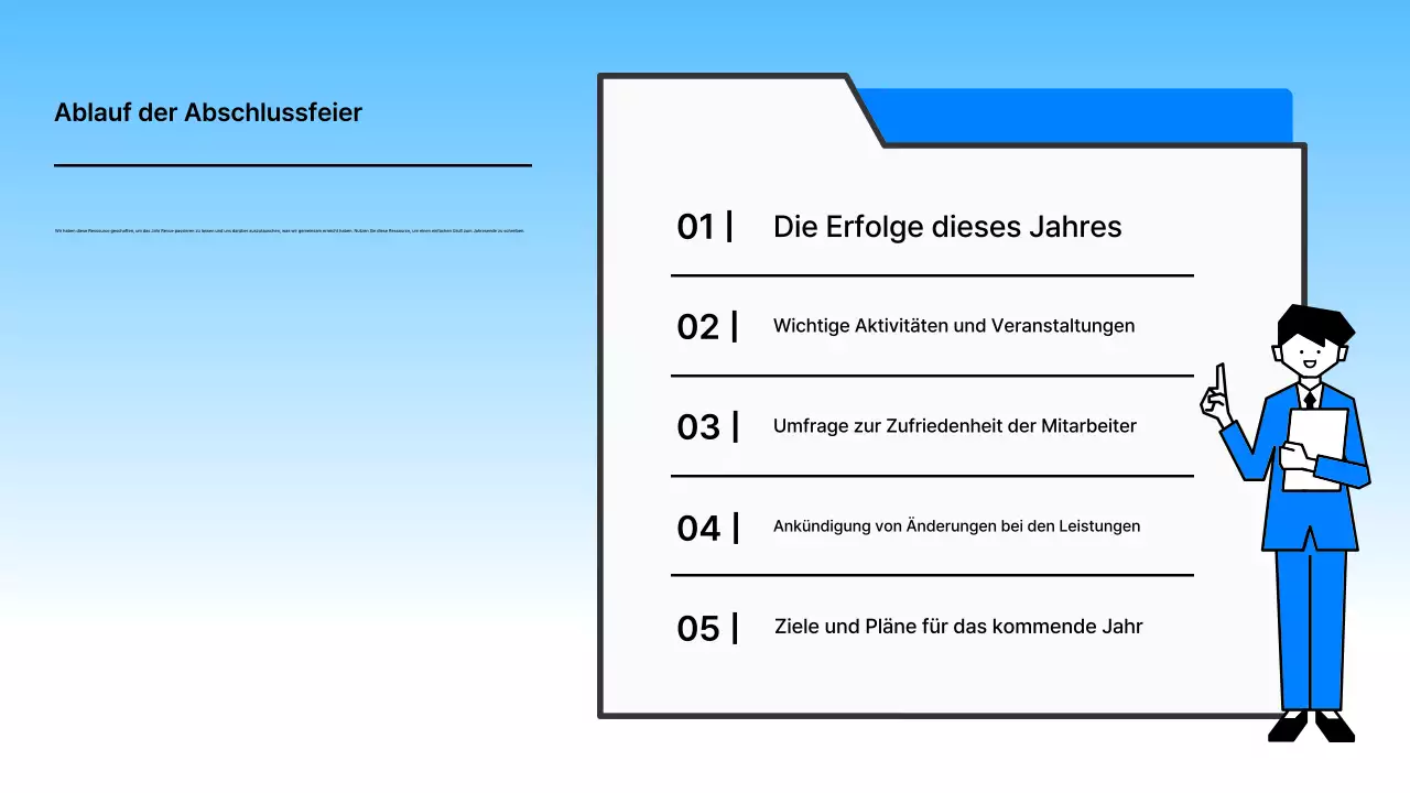 Hellblau gepflegte Abschlussfeier