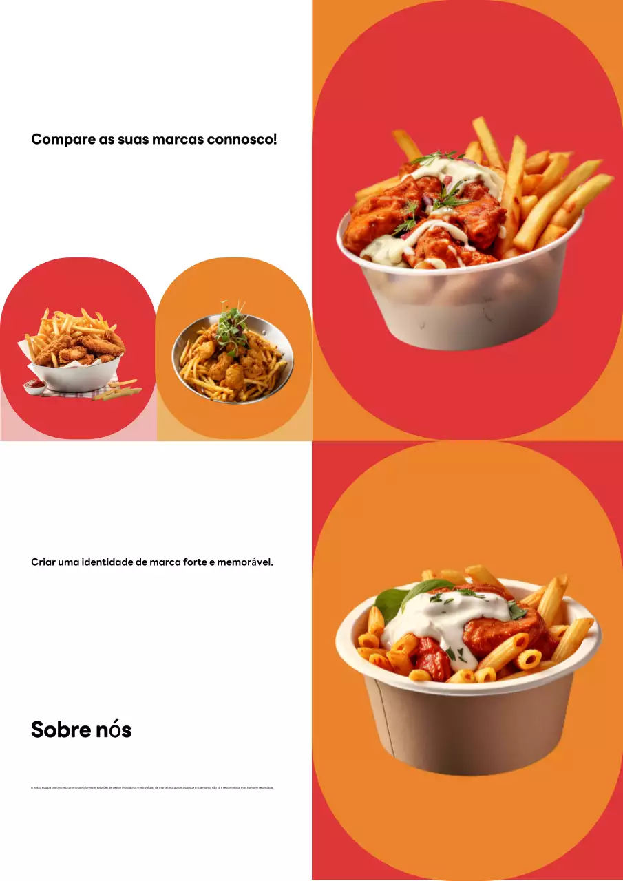 Anúncio de comida moderna laranja