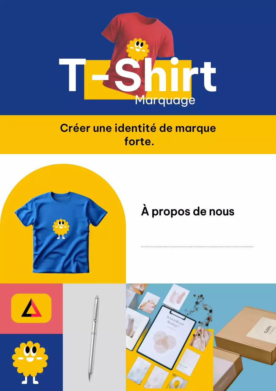 T-Shirt moderne bleu Publicité