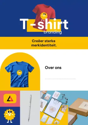 Blauw modern T-shirt Advertentie
