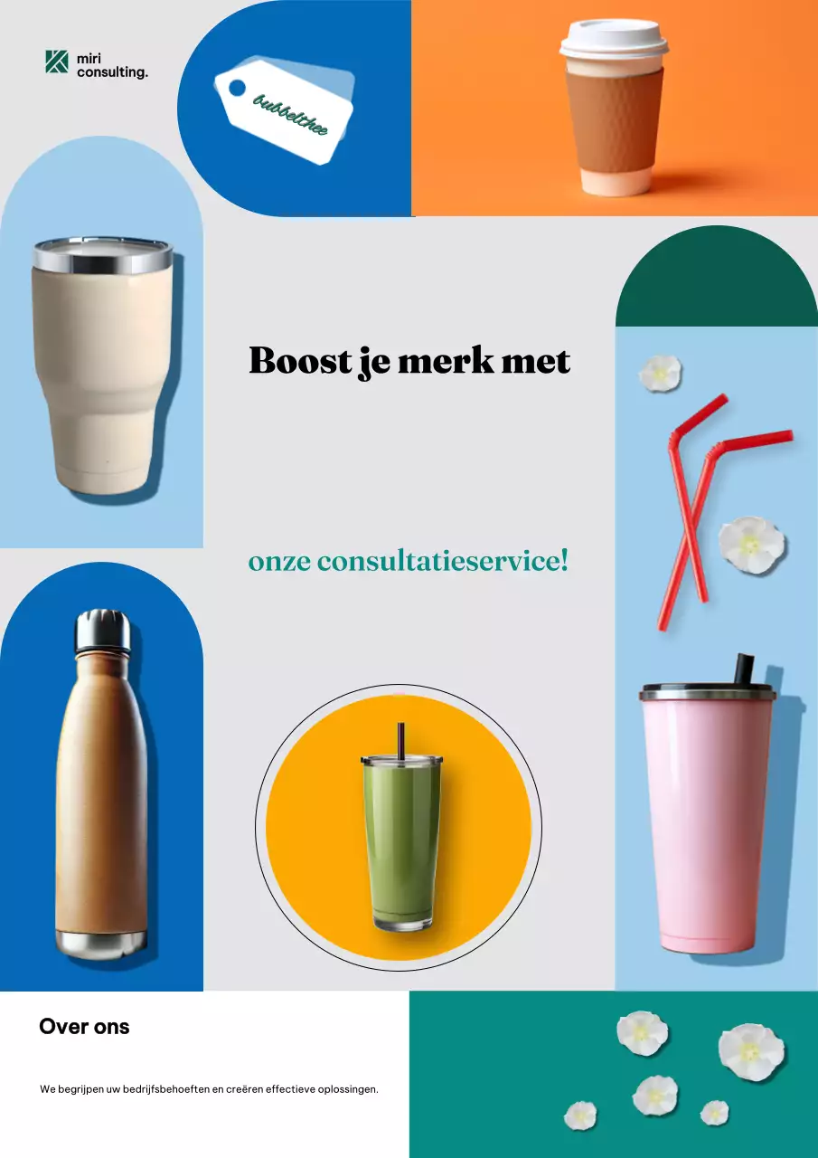Kleurrijke advertentie voor modern advies