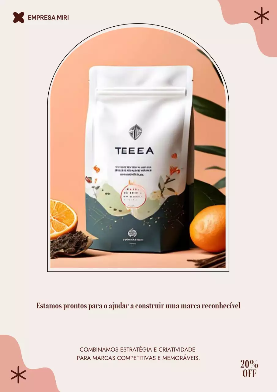 Anúncio de chá moderno bege