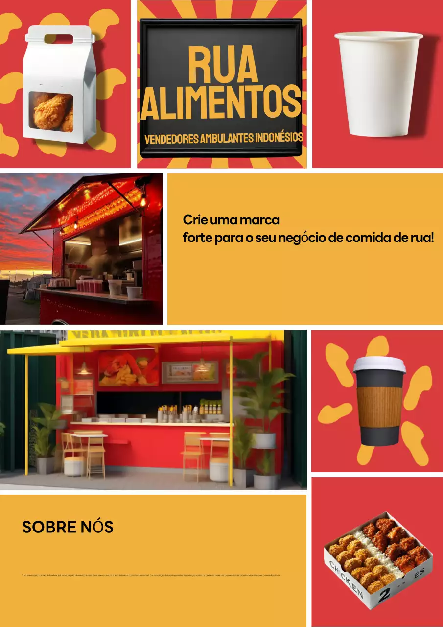 Promoção de comida de rua moderna vermelha