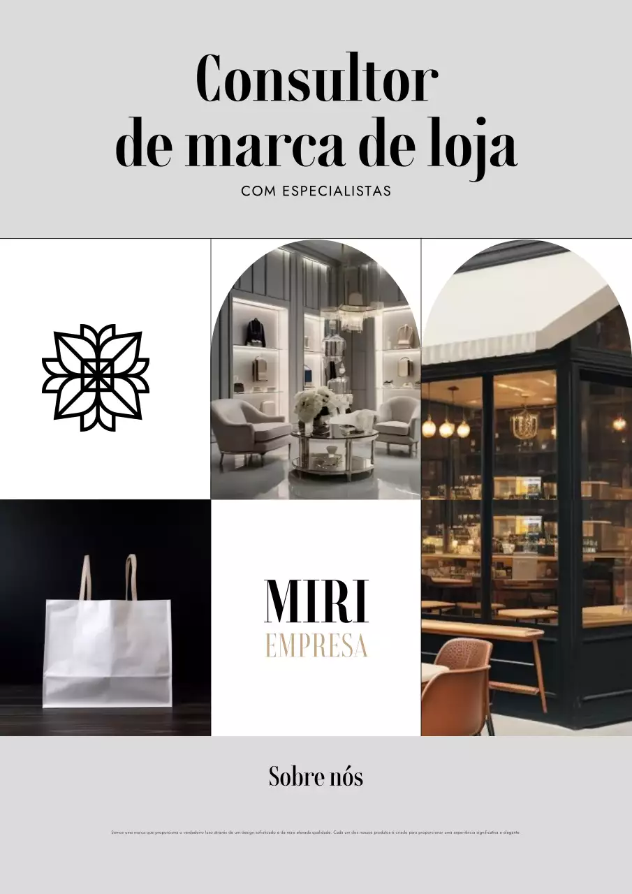 Anúncio de marca elegante cinzento