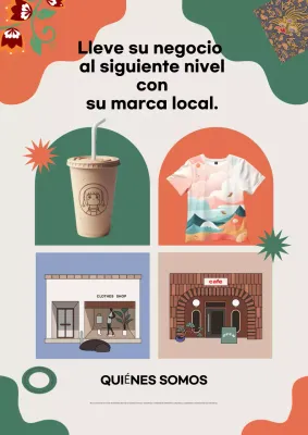 Promoción empresarial moderna en color beige