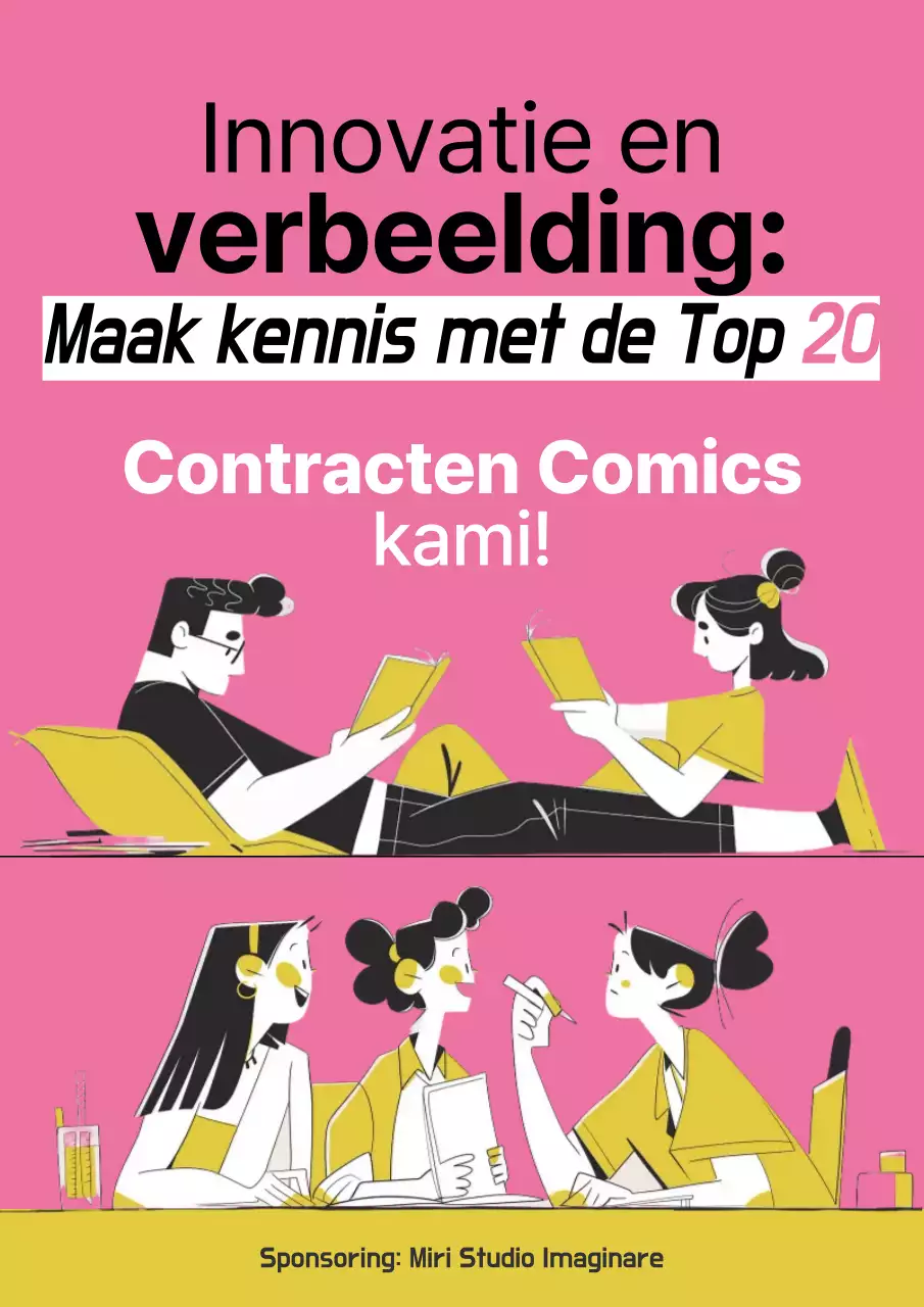 Roze stripverhaal aankondiging