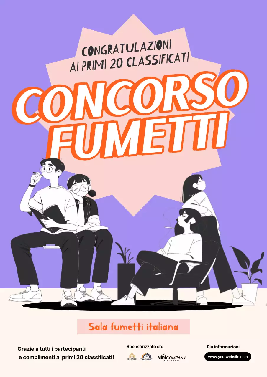 Annuncio del concorso Purple Comic