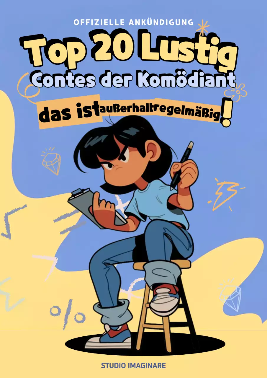 Blaue Comic-Kunst Ankündigung