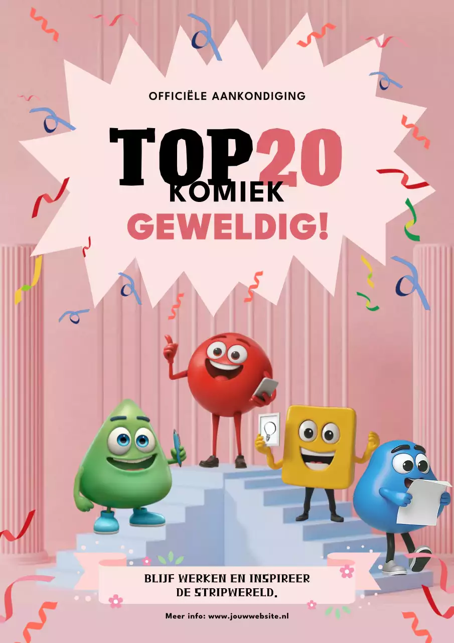 Roze speelse aankondiging