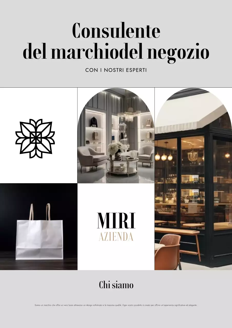 Pubblicità elegante grigia del marchio